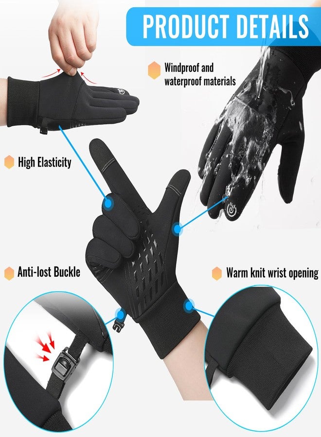 viofre Winter Gloves for Men Women Cold Weather With Touchscreen Fingers Warm Gloves for Men Women Black Waterproof Workout Mens Glove Winter Thermal Heated Driving Glove for Cycling Running Hiking Snow XL - Image 4